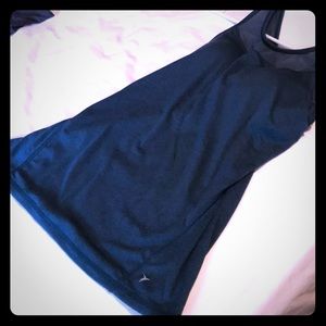 NWT ON Blue fitted high neck built-in bra tank